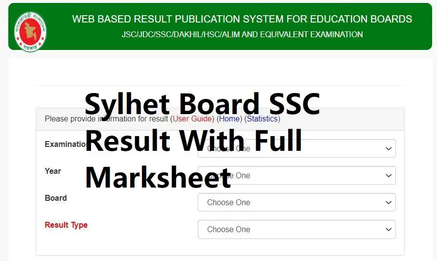 SSC Result 2024 Sylhet Board Marksheet and Number